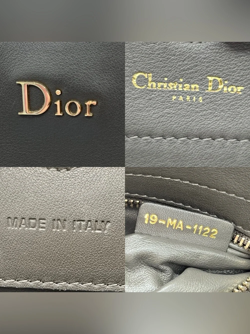 Christian Dior Bar Tote Bag in Smooth Gray Calfskin Leather